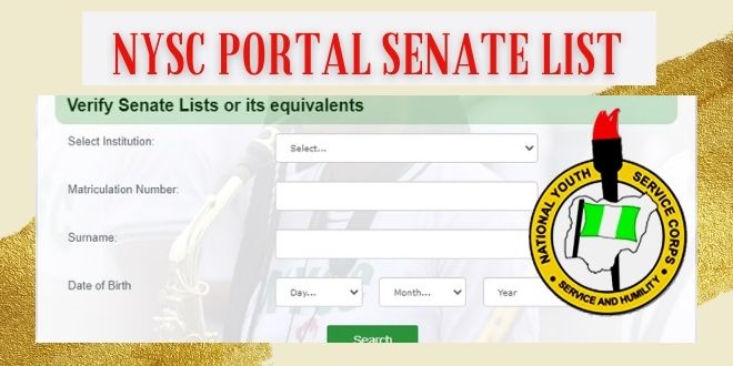 NYSC Portal Login Dashboard 2022 September | NYSC 2022 Registration Batch B, C & A, Senate List
