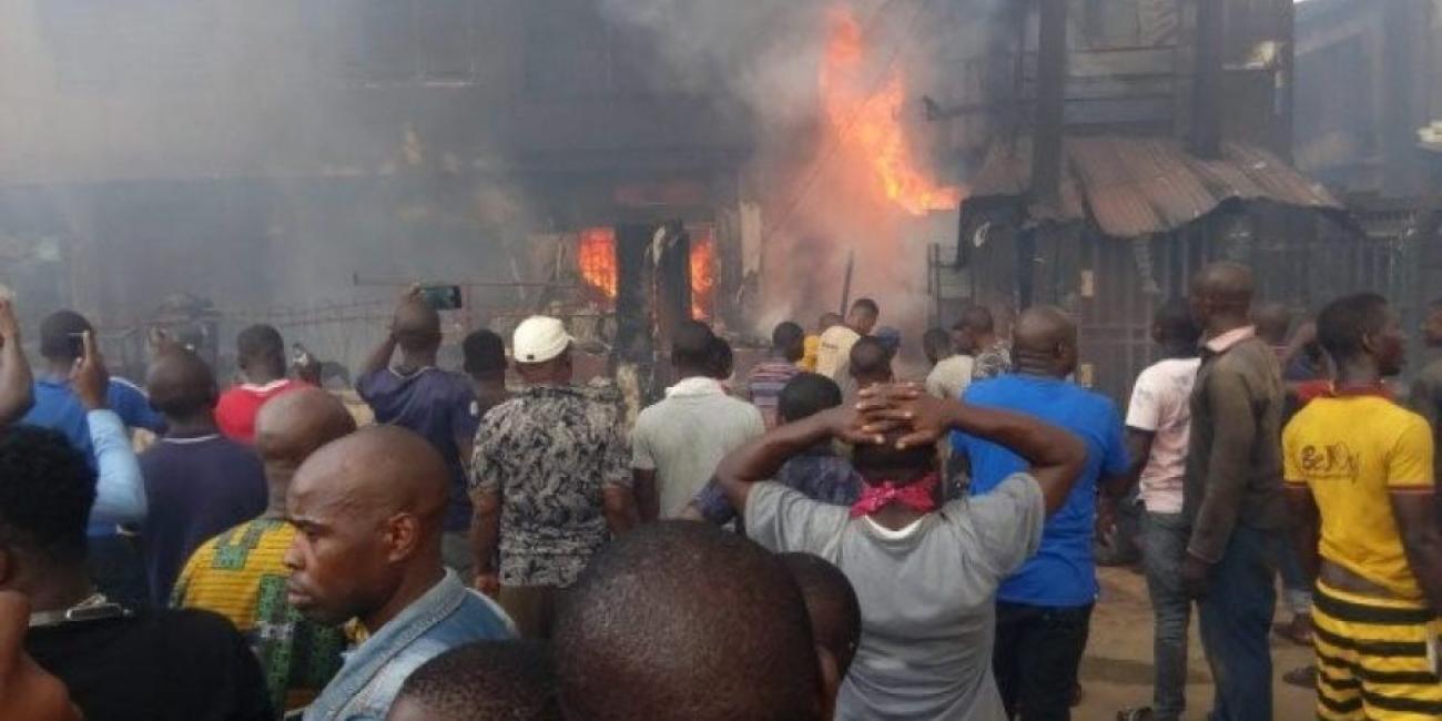 Shop Owners In Tears After Raging Fire Gut Popular Major Market In Lagos